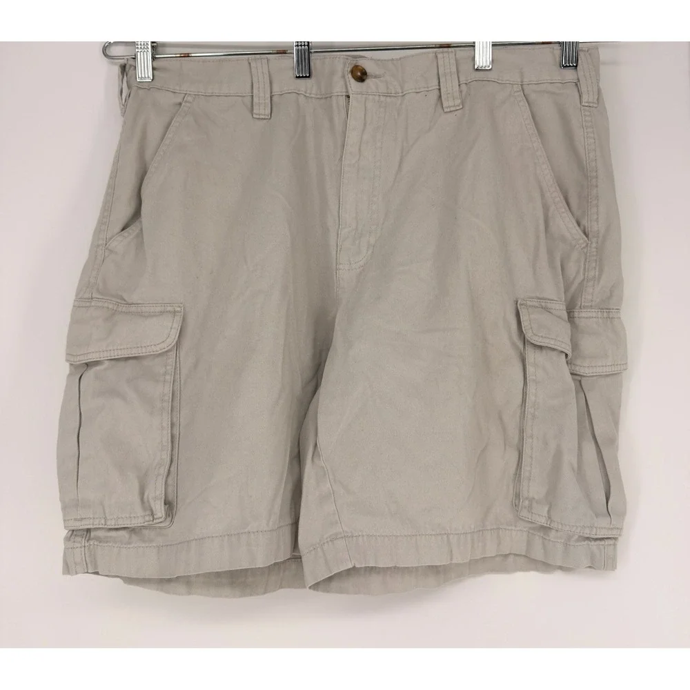 Croft & Barrow Cargo Shorts Mens 40 Beige Cotton Twill Utility Gorpcore Dadcore